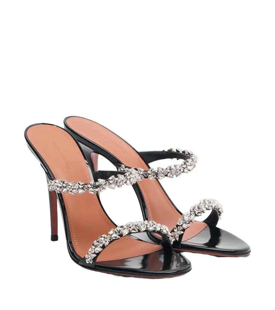 Amina Muaddi Elizabeth embellished leather mules