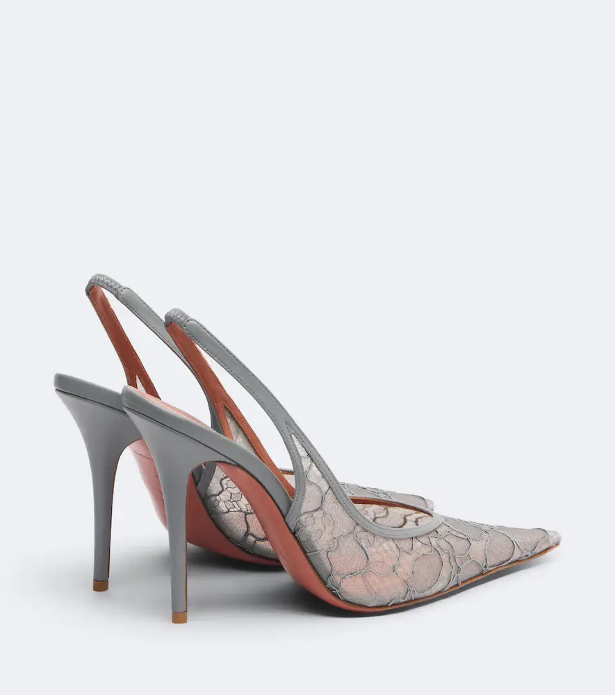 Amina Muaddi Anok lace slingback pumps | Thumbnail 2 Amina Muaddi Anok lace slingback pumps | Thumbnail 2