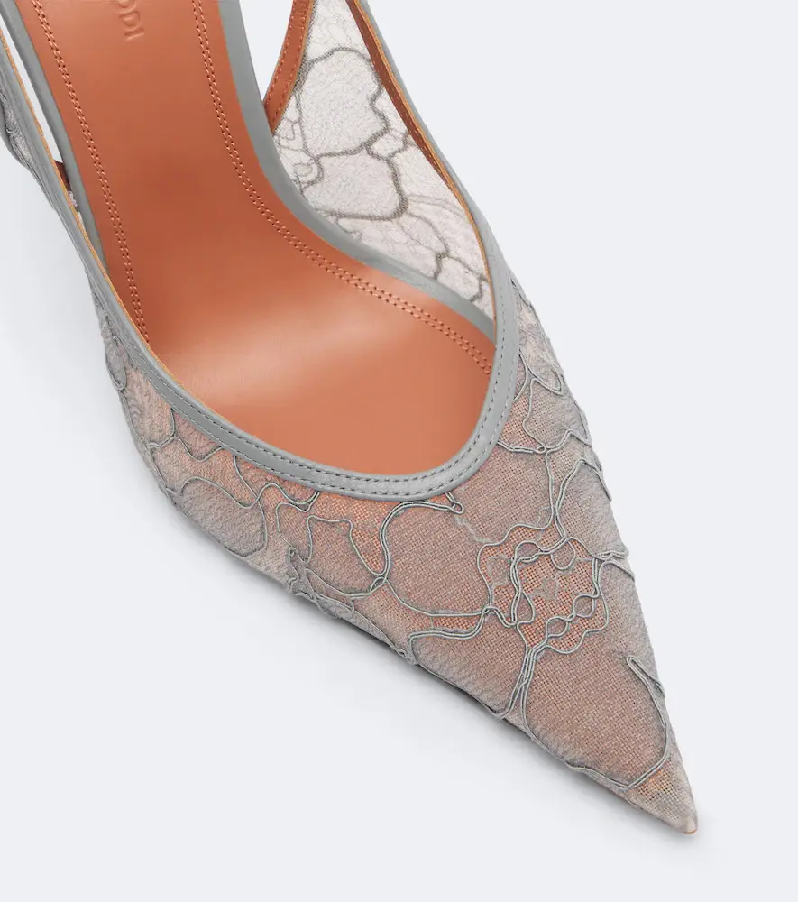 Amina Muaddi Anok lace slingback pumps | Thumbnail 4 Amina Muaddi Anok lace slingback pumps | Thumbnail 4