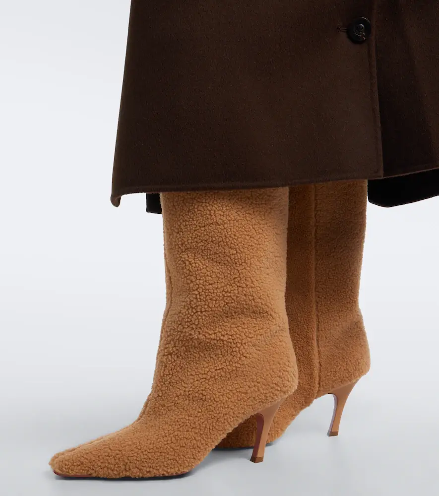 Amina Muaddi Mona shearling knee-high boots | Thumbnail 6