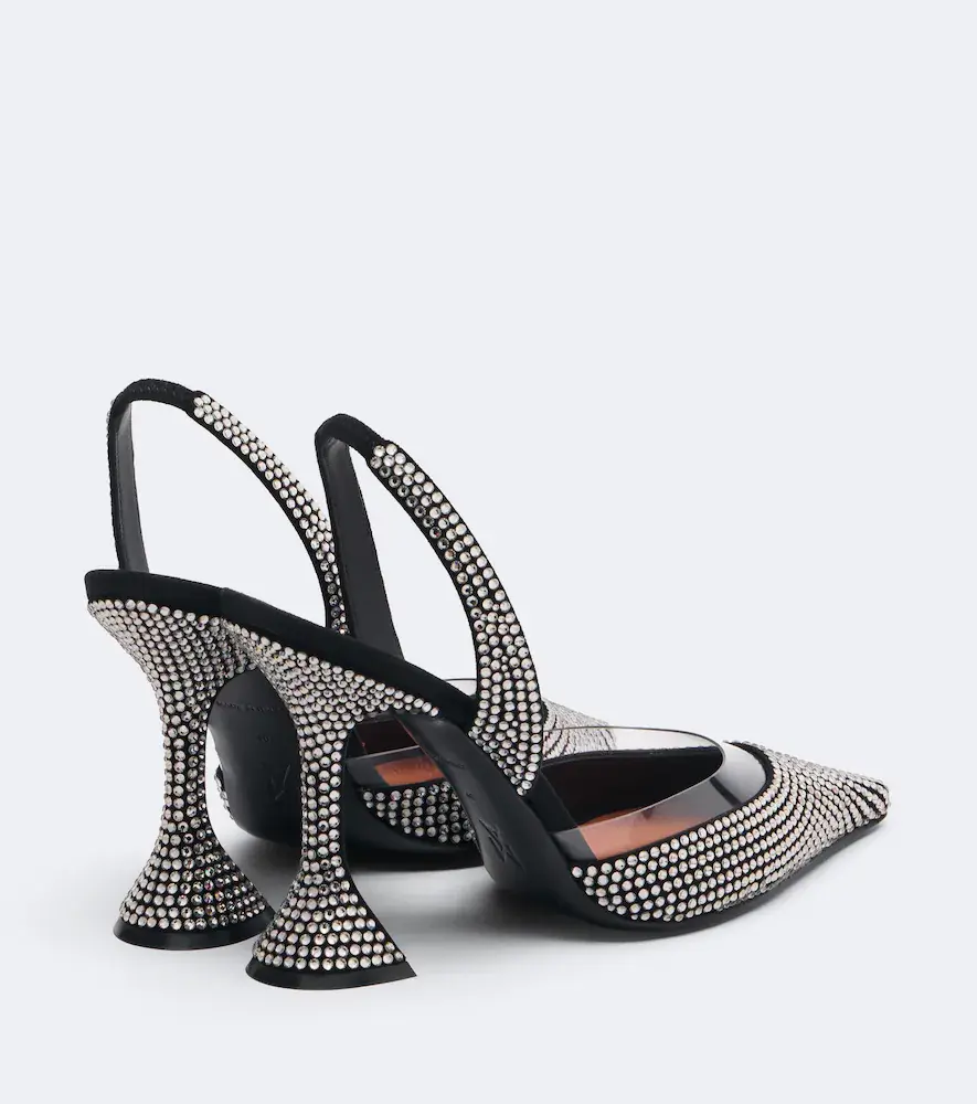 Amina Muaddi Lara embellished suede slingback pumps | Thumbnail 2 Amina Muaddi Lara embellished suede slingback pumps | Thumbnail 2