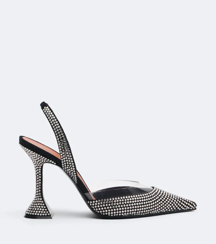 Amina Muaddi Lara embellished suede slingback pumps | Thumbnail 4 Amina Muaddi Lara embellished suede slingback pumps | Thumbnail 4