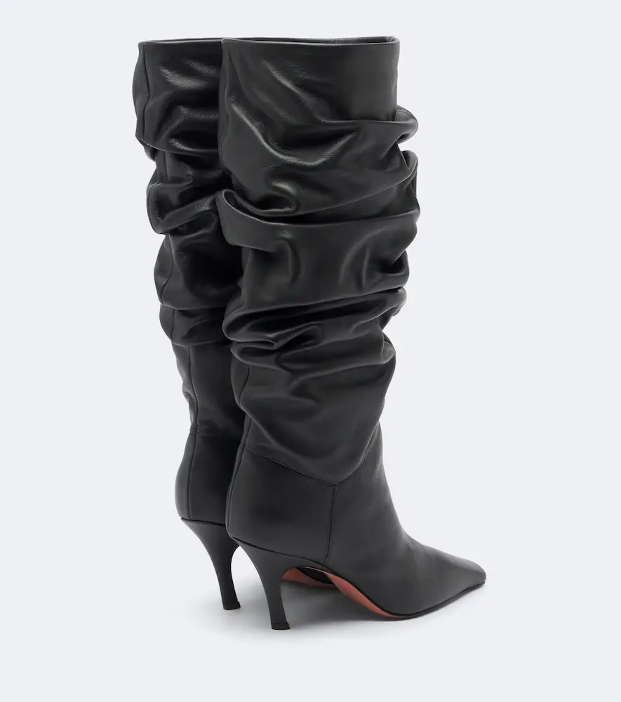 Amina Muaddi Jamie leather knee-high boots | Thumbnail 2