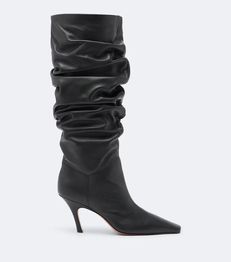 Amina Muaddi Jamie leather knee-high boots | Thumbnail 4
