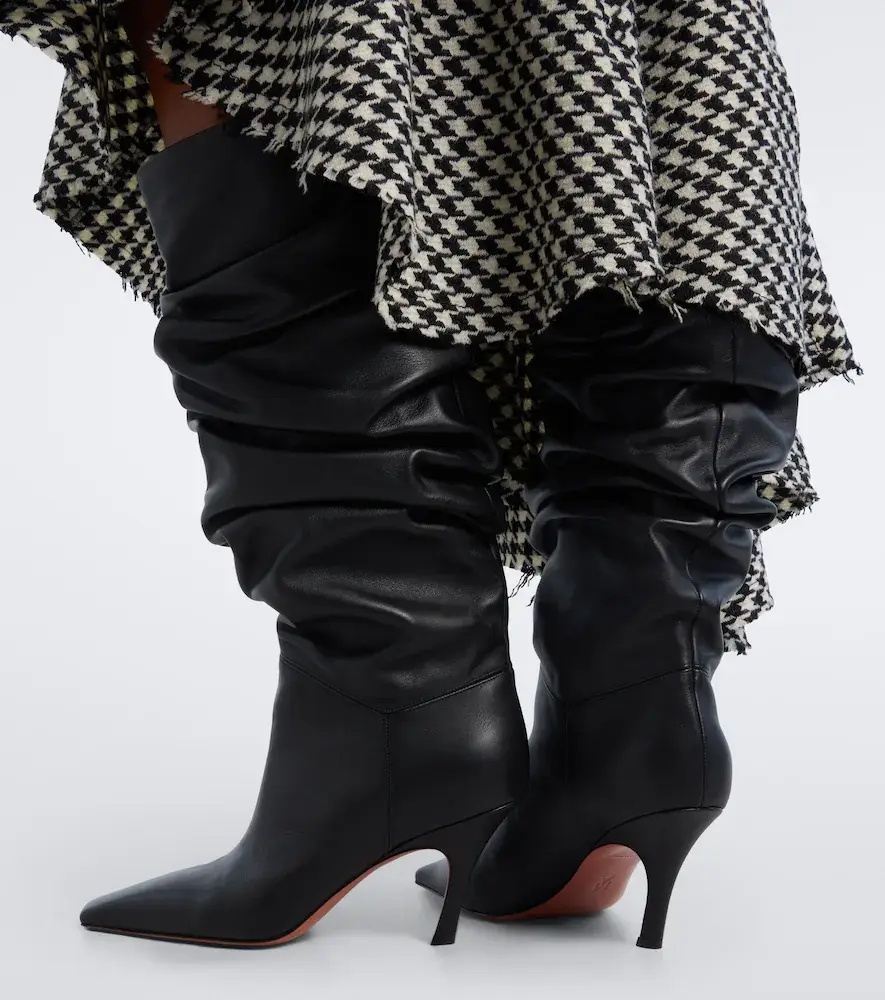 Amina Muaddi Jamie leather knee-high boots | Thumbnail 5
