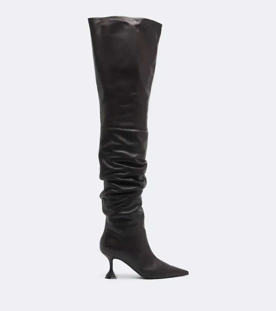 Amina Muaddi Olivia leather over-the-knee boots | Thumbnail 2