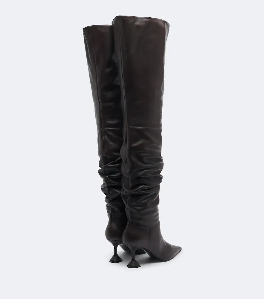 Amina Muaddi Olivia leather over-the-knee boots | Thumbnail 3