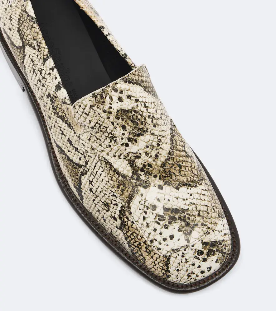 Acne Studios Snake-effect leather loafers | Thumbnail 4
