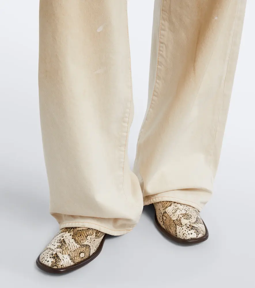 Acne Studios Snake-effect leather loafers | Thumbnail 6
