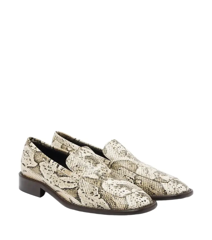 Acne Studios Snake-effect leather loafers