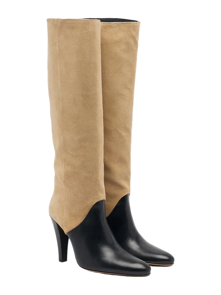 Edita leather and suede knee-high boots Edita leather and suede knee-high boots