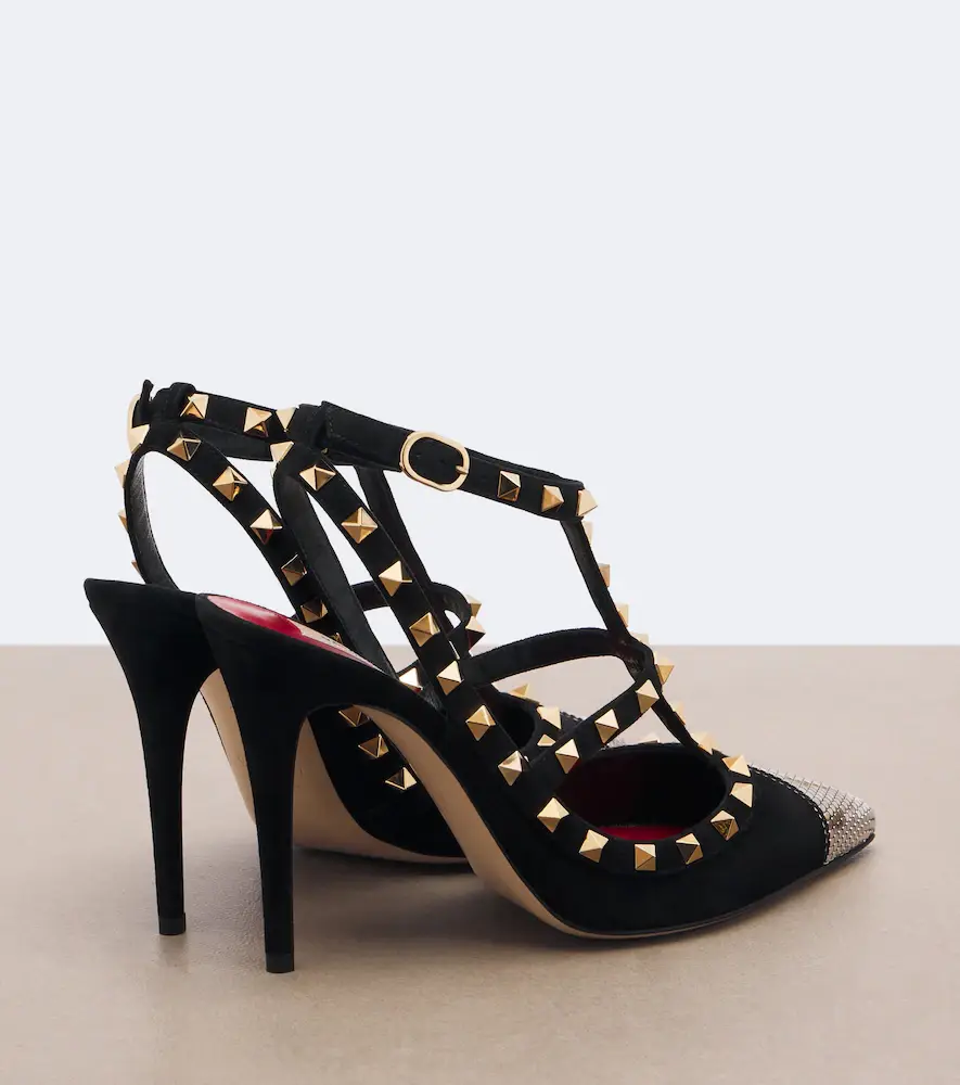 Valentino Garavani Rockstud chainmail suede pumps | Thumbnail 3 Valentino Garavani Rockstud chainmail suede pumps | Thumbnail 3