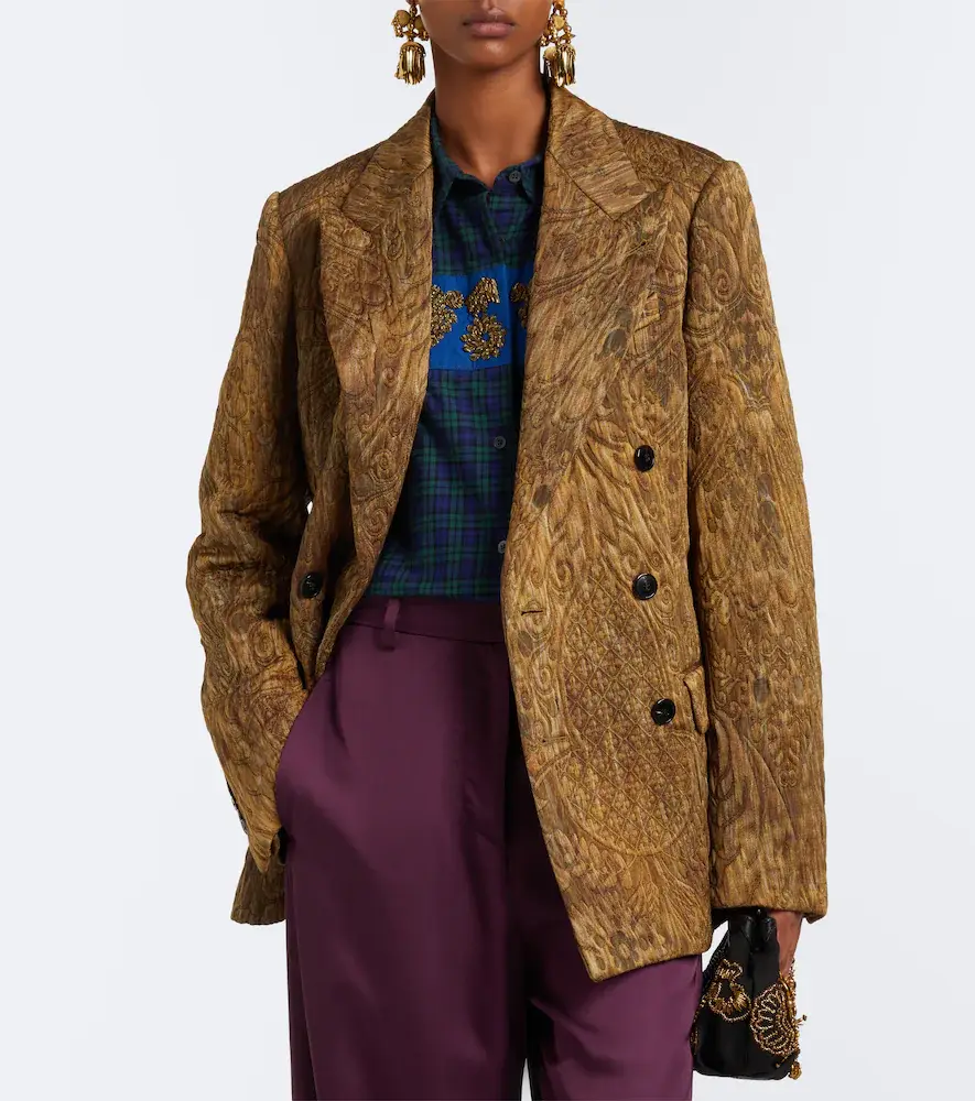 Dries Van Noten Checked embroidered cotton flannel shirt | Thumbnail 2