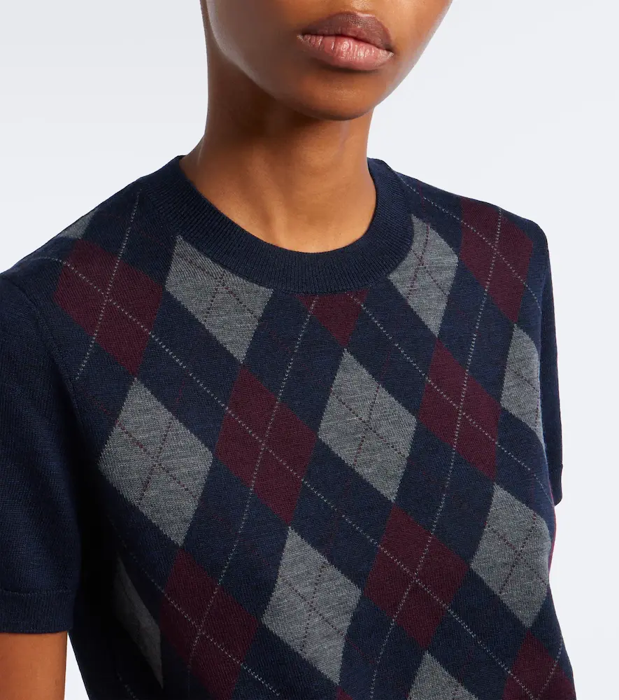 Tory Burch Argyle wool sweater | Thumbnail 4