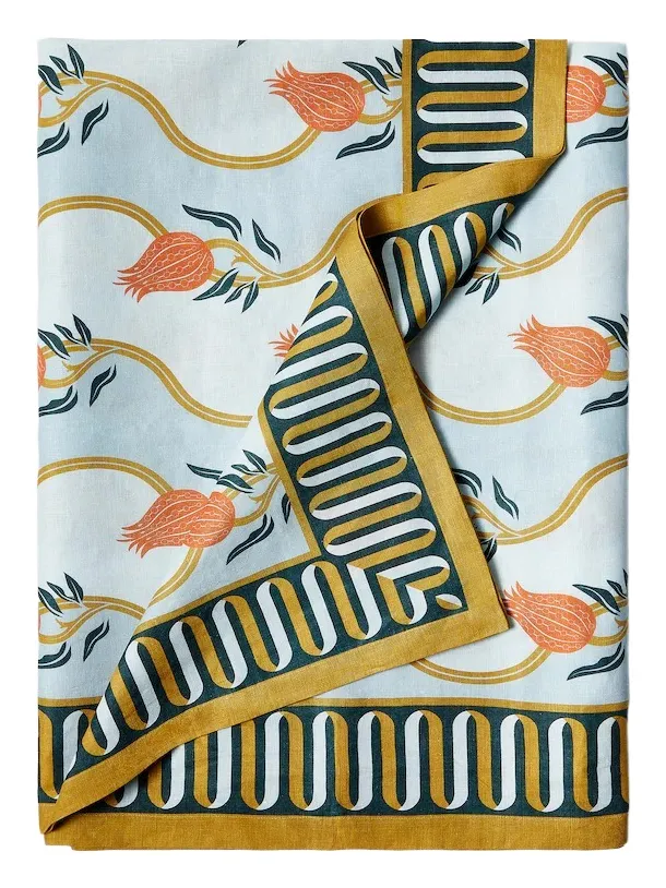 La DoubleJ Melograno Large printed linen tablecloth