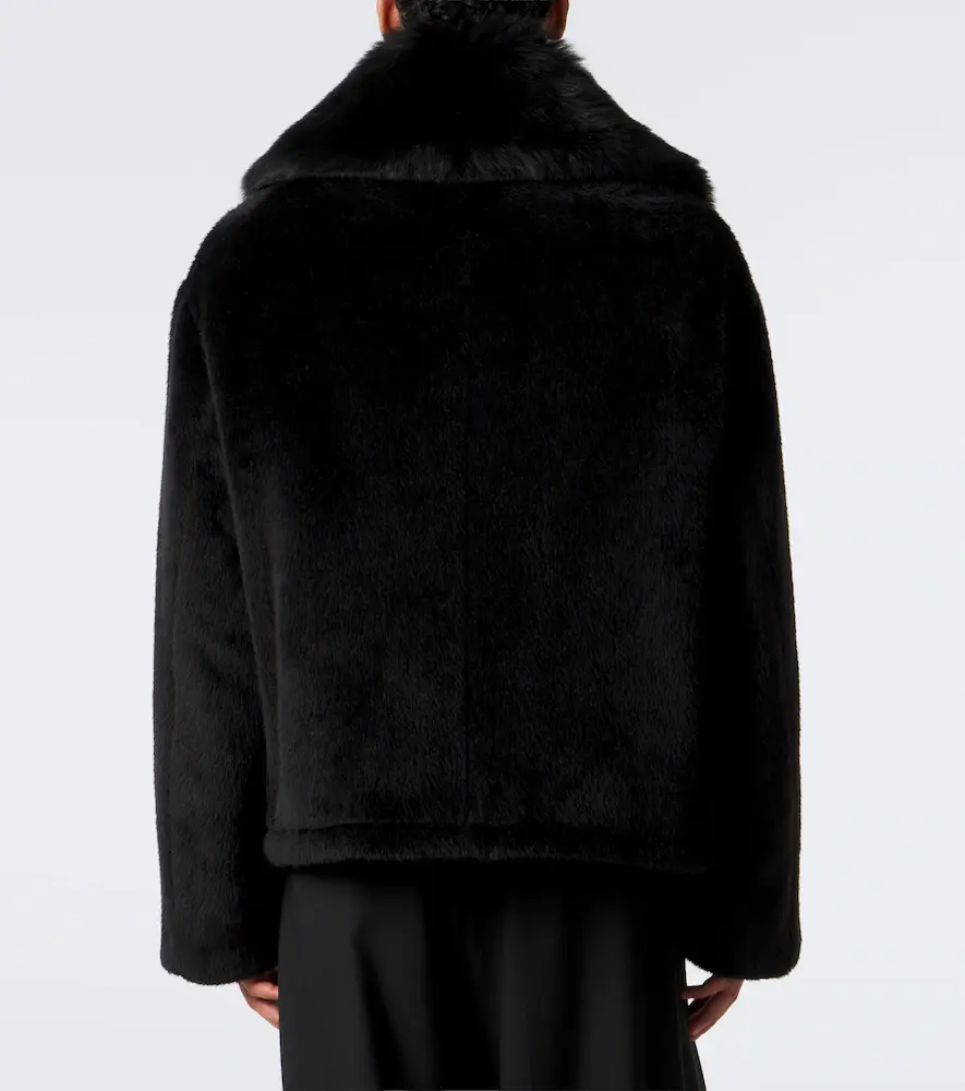 Dolce & Gabbana Shearling-trimmed alpaca and wool jacket | Thumbnail 3 Dolce & Gabbana Shearling-trimmed alpaca and wool jacket | Thumbnail 3