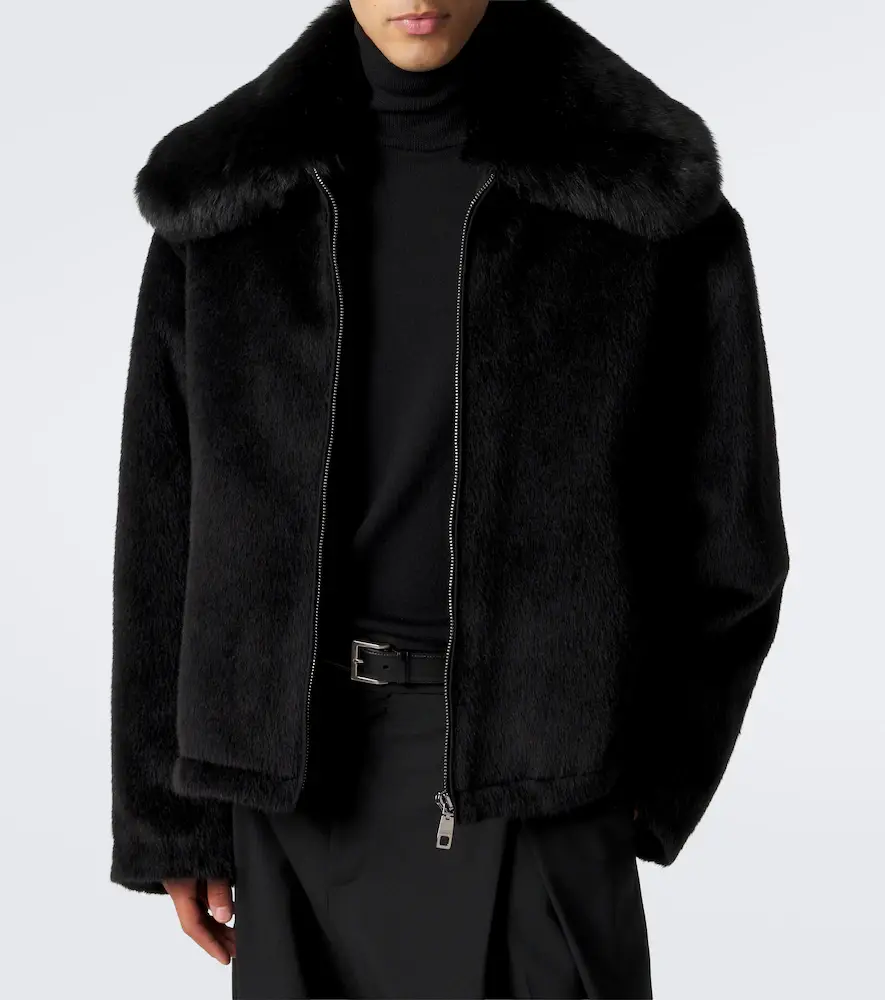 Dolce & Gabbana Shearling-trimmed alpaca and wool jacket | Thumbnail 7 Dolce & Gabbana Shearling-trimmed alpaca and wool jacket | Thumbnail 7