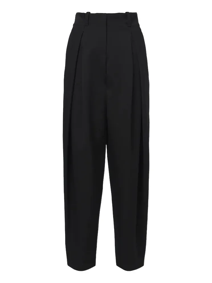 Pinch pleated wool wide-leg pants Pinch pleated wool wide-leg pants