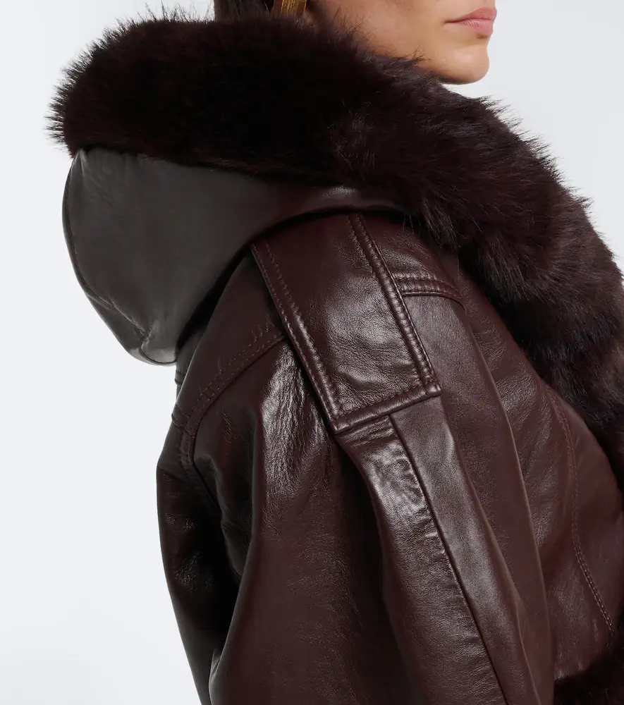 Retrofête Retrofête Jia cropped leather jacket | Thumbnail 3