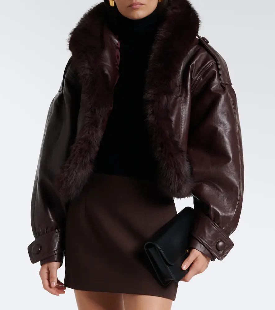 Retrofête Retrofête Jia cropped leather jacket | Thumbnail 5