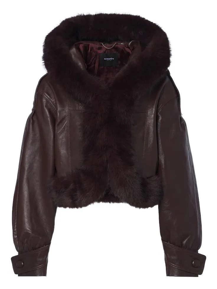 Retrofête Retrofête Jia cropped leather jacket