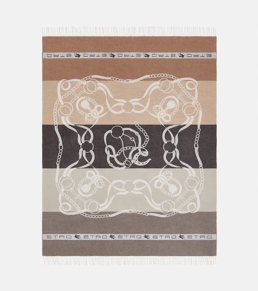 Etro Fringe-trimmed wool jacquard throw | Thumbnail 2 Etro Fringe-trimmed wool jacquard throw | Thumbnail 2