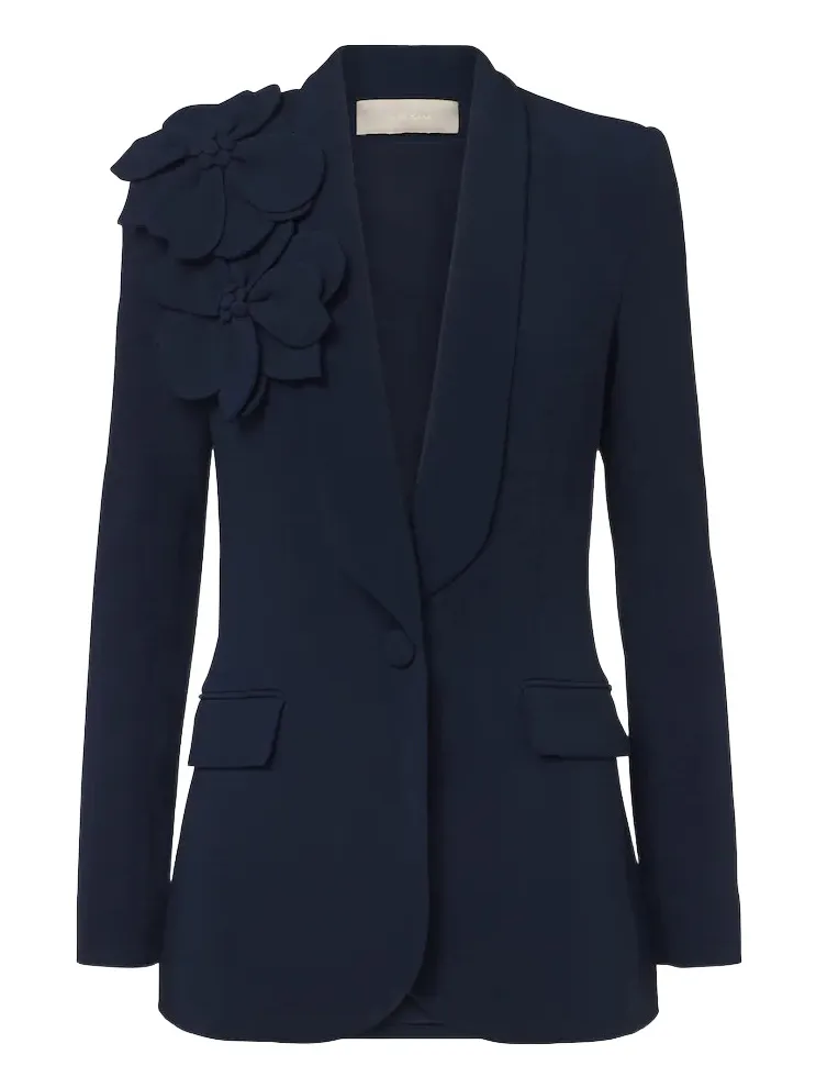 Floral-appliqué cady blazer Floral-appliqué cady blazer