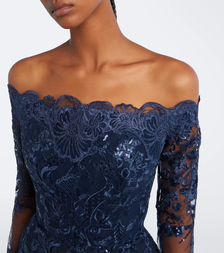 Elie Saab Sequined off-shoulder lace bustier gown | Thumbnail 5 Elie Saab Sequined off-shoulder lace bustier gown | Thumbnail 5