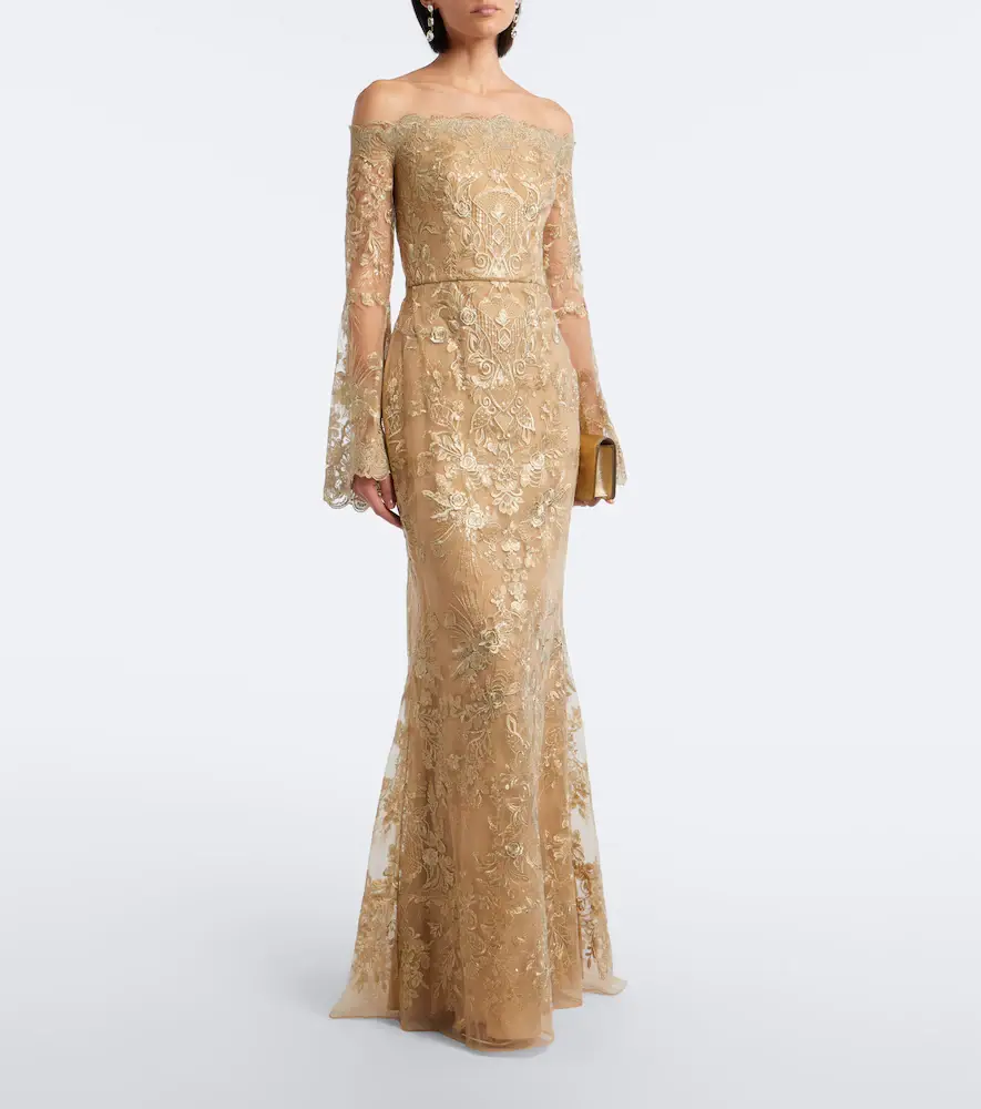Elie Saab Off-shoulder lace gown | Thumbnail 4 Elie Saab Off-shoulder lace gown | Thumbnail 4