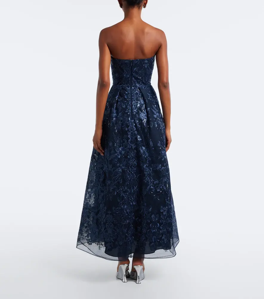 Elie Saab Sequined lace bustier gown | Thumbnail 3 Elie Saab Sequined lace bustier gown | Thumbnail 3