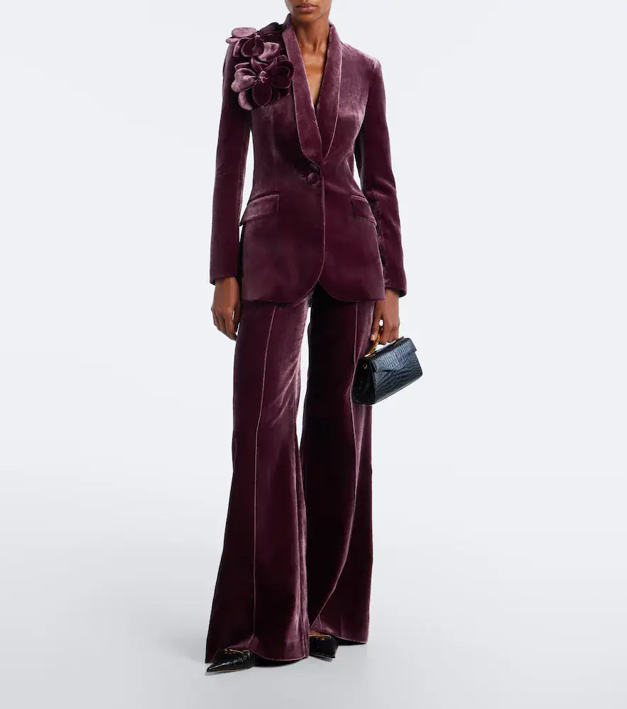 Elie Saab Velvet wide-leg pants | Thumbnail 5 Elie Saab Velvet wide-leg pants | Thumbnail 5