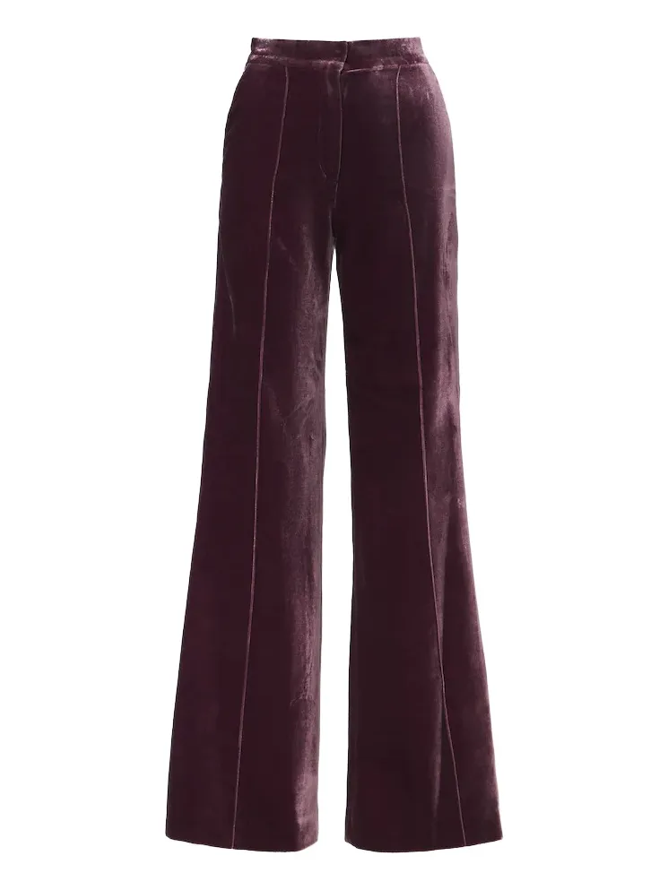 Velvet wide-leg pants