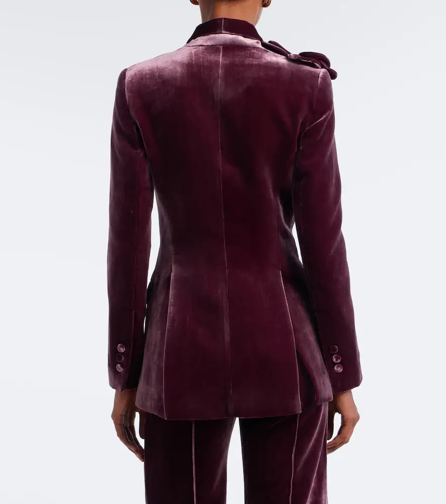Elie Saab Floral-appliqué silk-blend velvet blazer | Thumbnail 4 Elie Saab Floral-appliqué silk-blend velvet blazer | Thumbnail 4