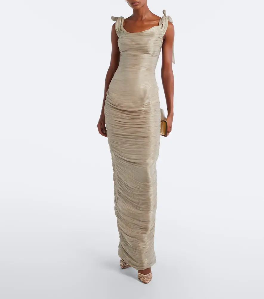 Marmar Halim Pleated taffeta gown | Thumbnail 4 Marmar Halim Pleated taffeta gown | Thumbnail 4