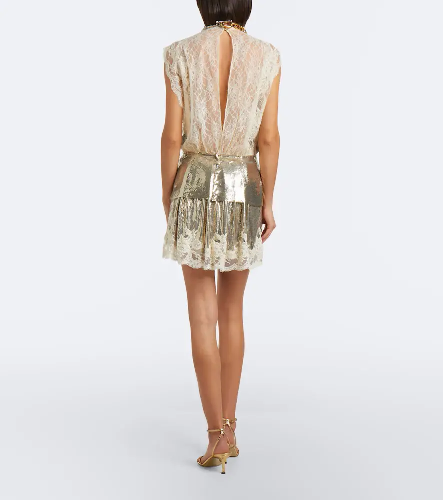 Rabanne Lace-trimmed chainmail miniskirt | Thumbnail 2 Rabanne Lace-trimmed chainmail miniskirt | Thumbnail 2
