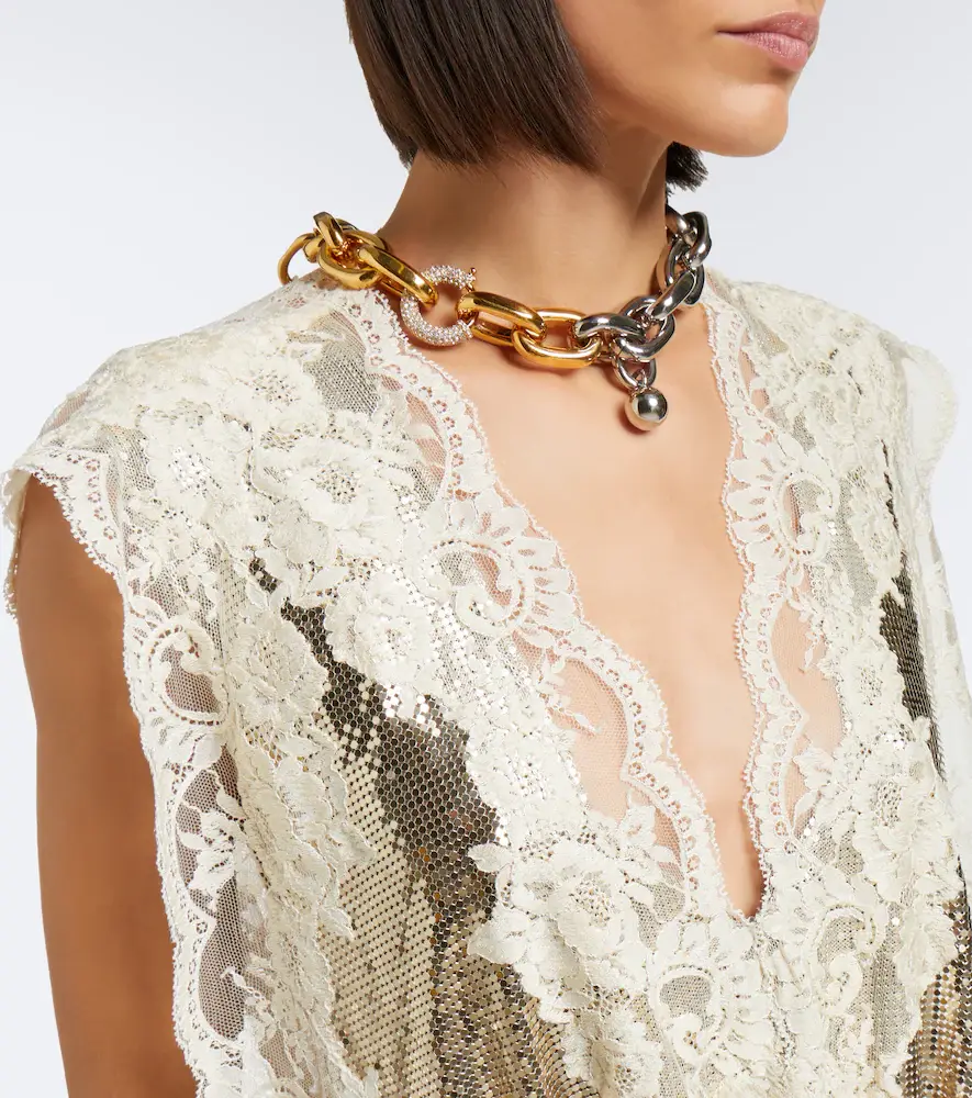 Rabanne Lace-trimmed chainmail top | Thumbnail 7 Rabanne Lace-trimmed chainmail top | Thumbnail 7