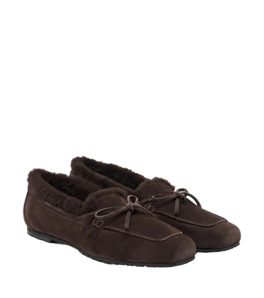 Jasper shearling-lined suede boat shoes