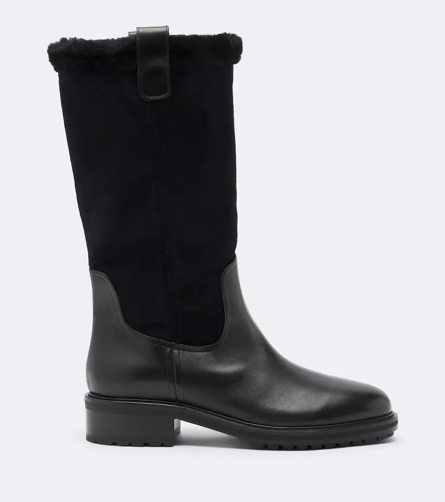 aeyde Theo leather and suede knee-high boots | Thumbnail 3