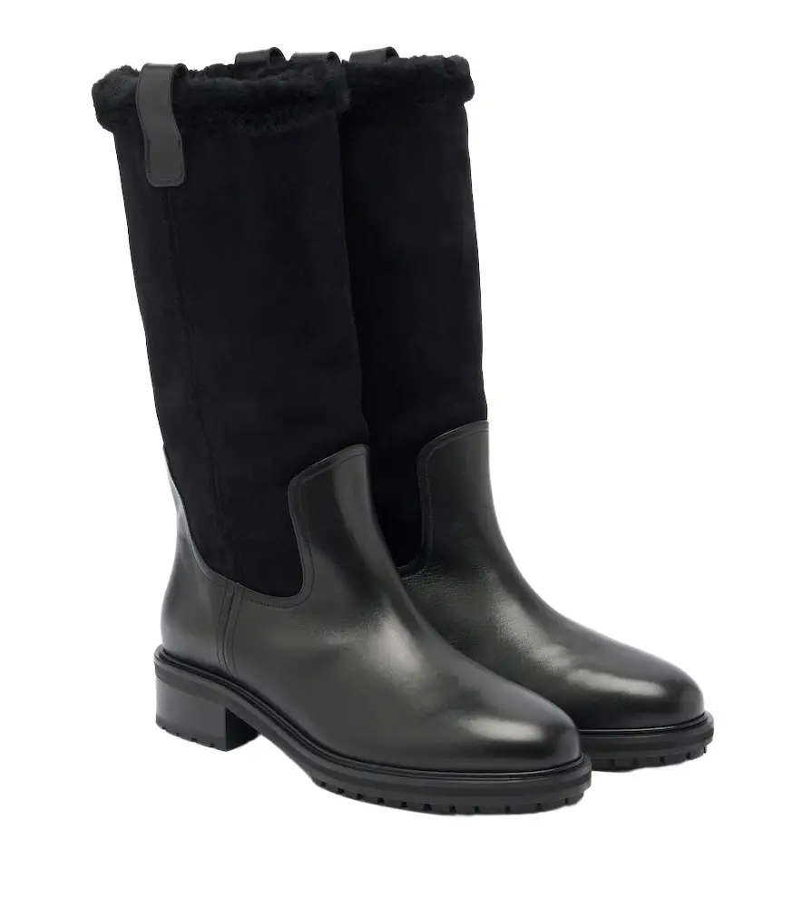 Theo leather and suede knee-high boots Theo leather and suede knee-high boots