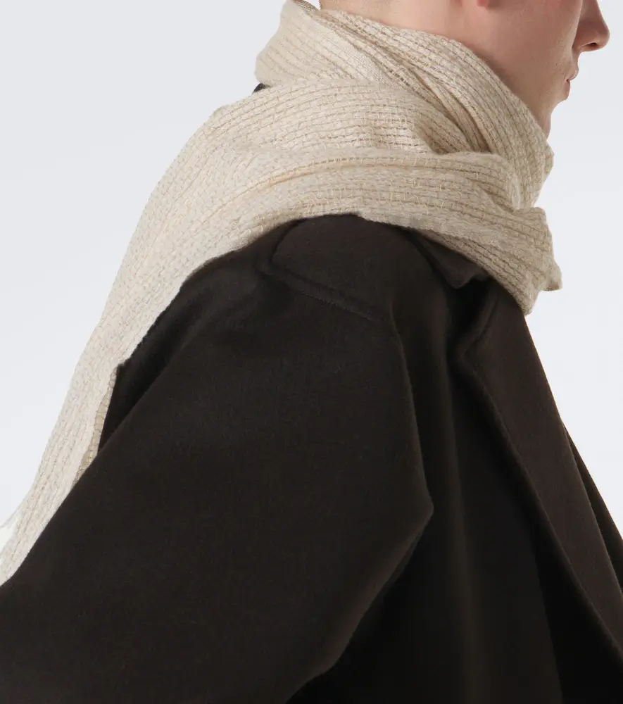 Stòffa Fringed cashmere and linen scarf | Thumbnail 3