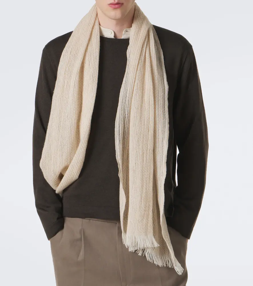 Stòffa Fringed cashmere and linen scarf | Thumbnail 4