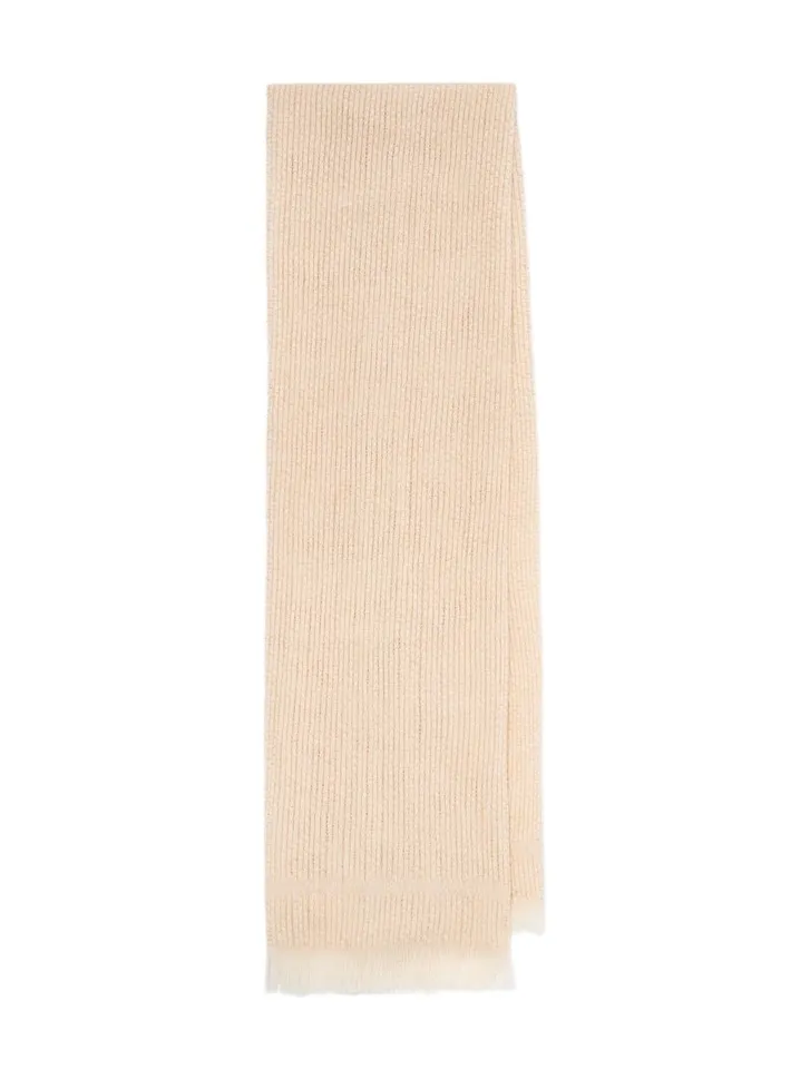 Stòffa Fringed cashmere and linen scarf