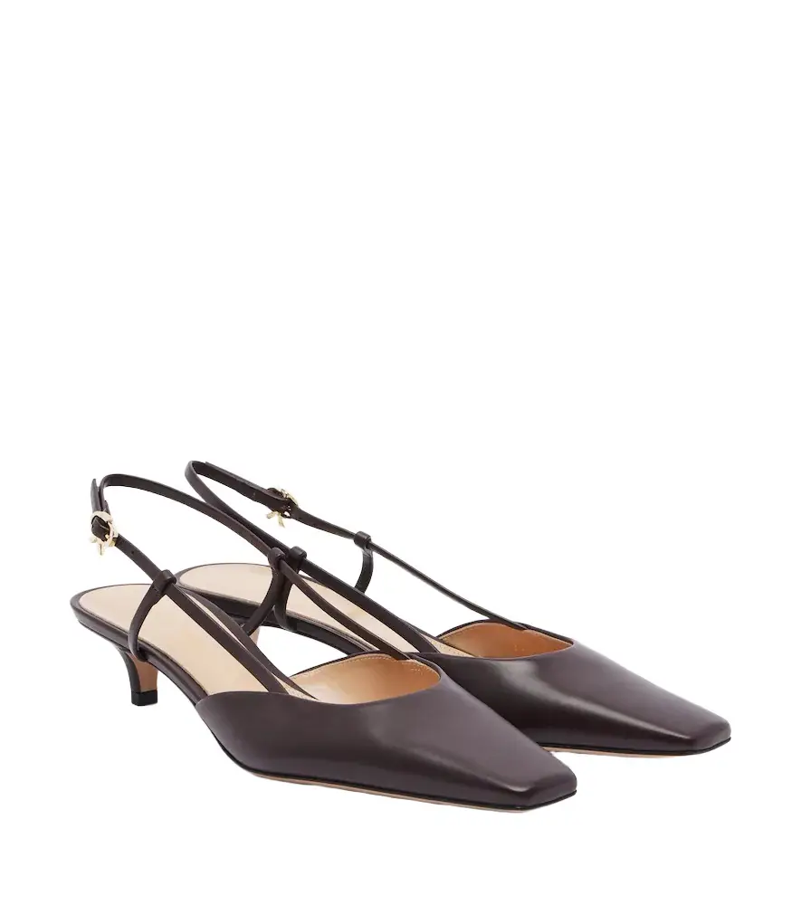 Leather slingback pumps