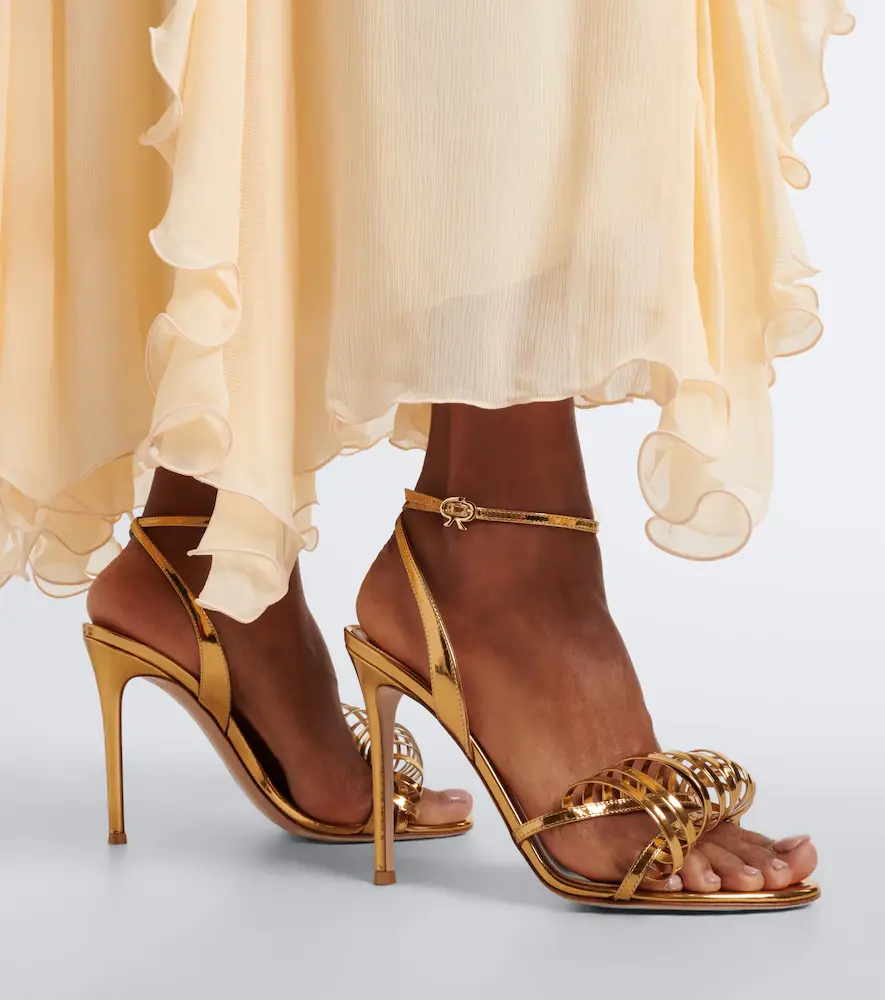 Gianvito Rossi Mirrored leather sandals | Thumbnail 6