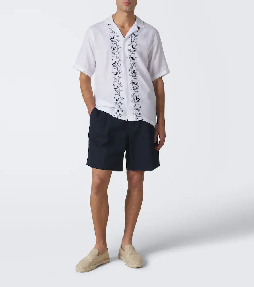 Orlebar Brown Maitan embroidered linen shirt | Thumbnail 2