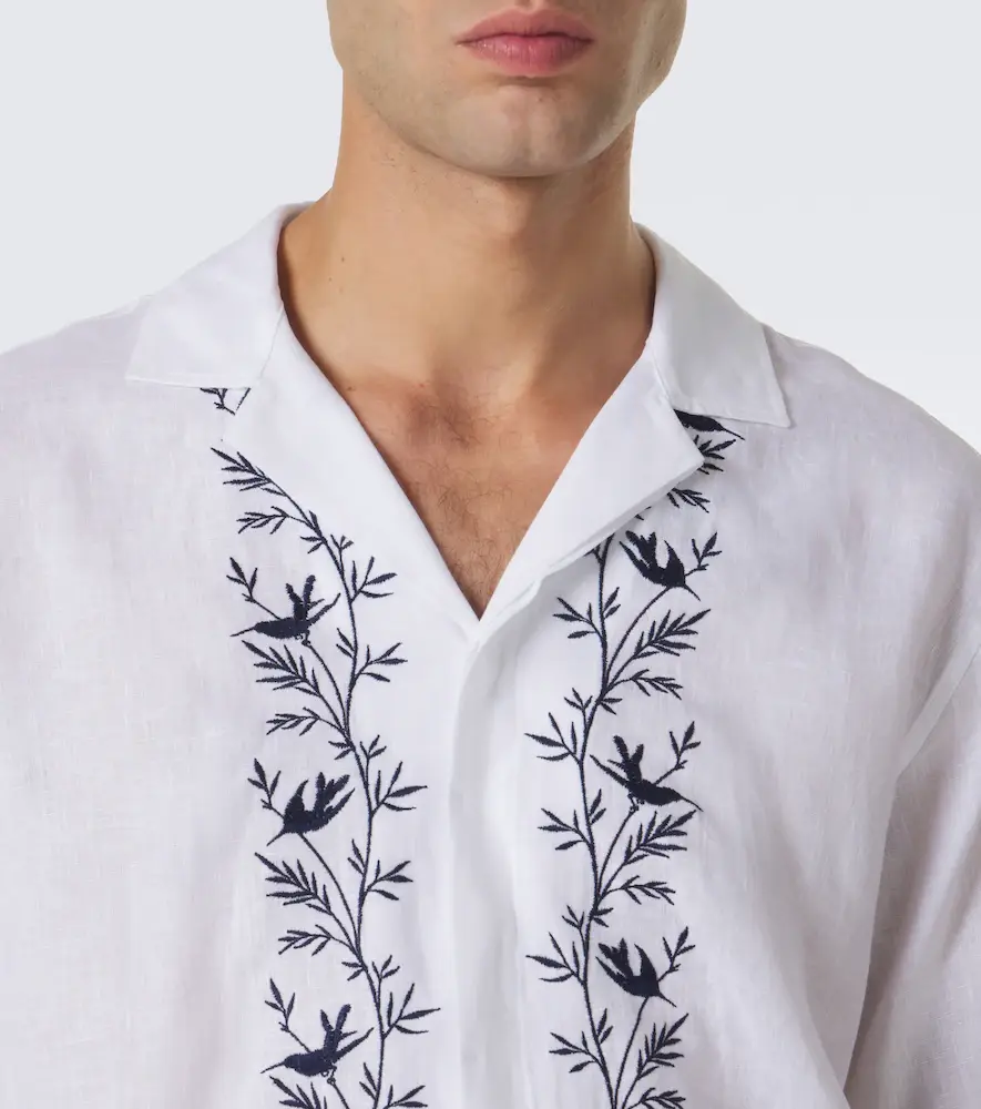 Orlebar Brown Maitan embroidered linen shirt | Thumbnail 3