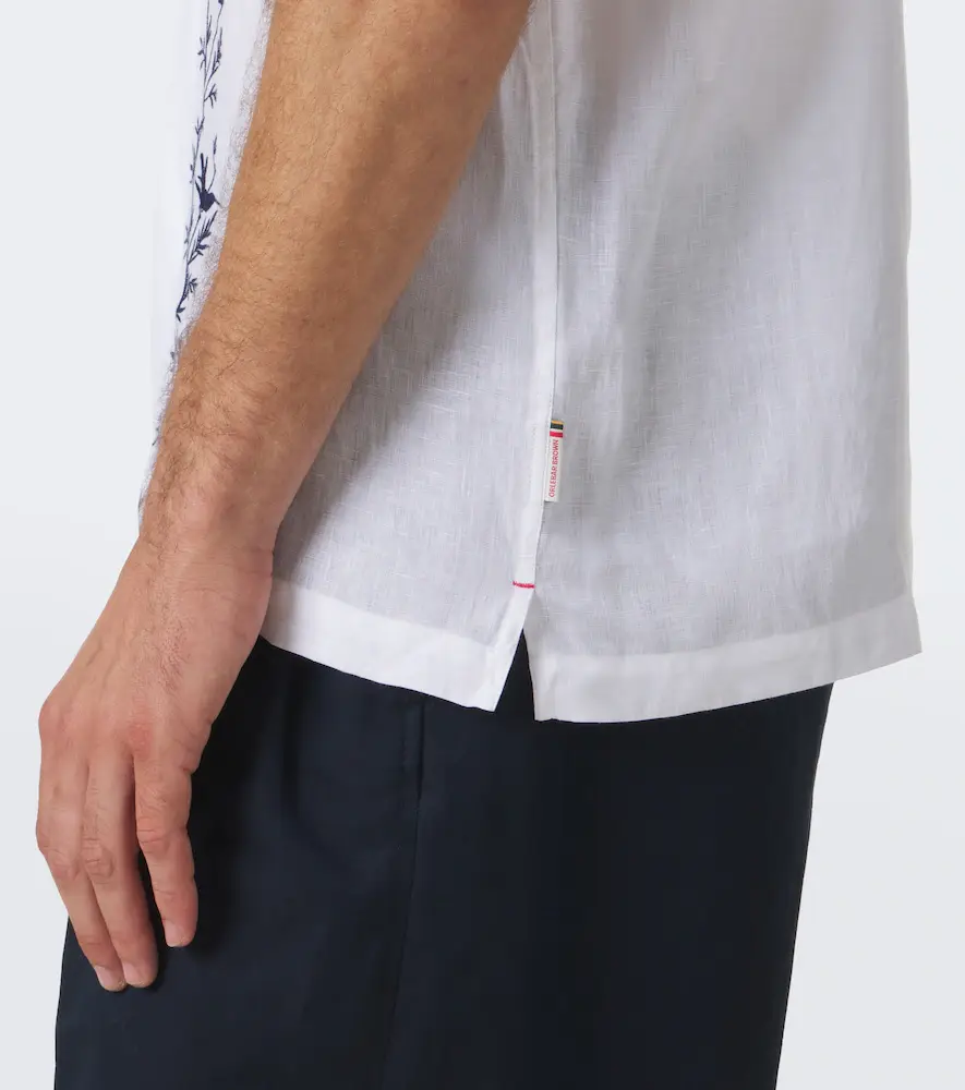 Orlebar Brown Maitan embroidered linen shirt | Thumbnail 4