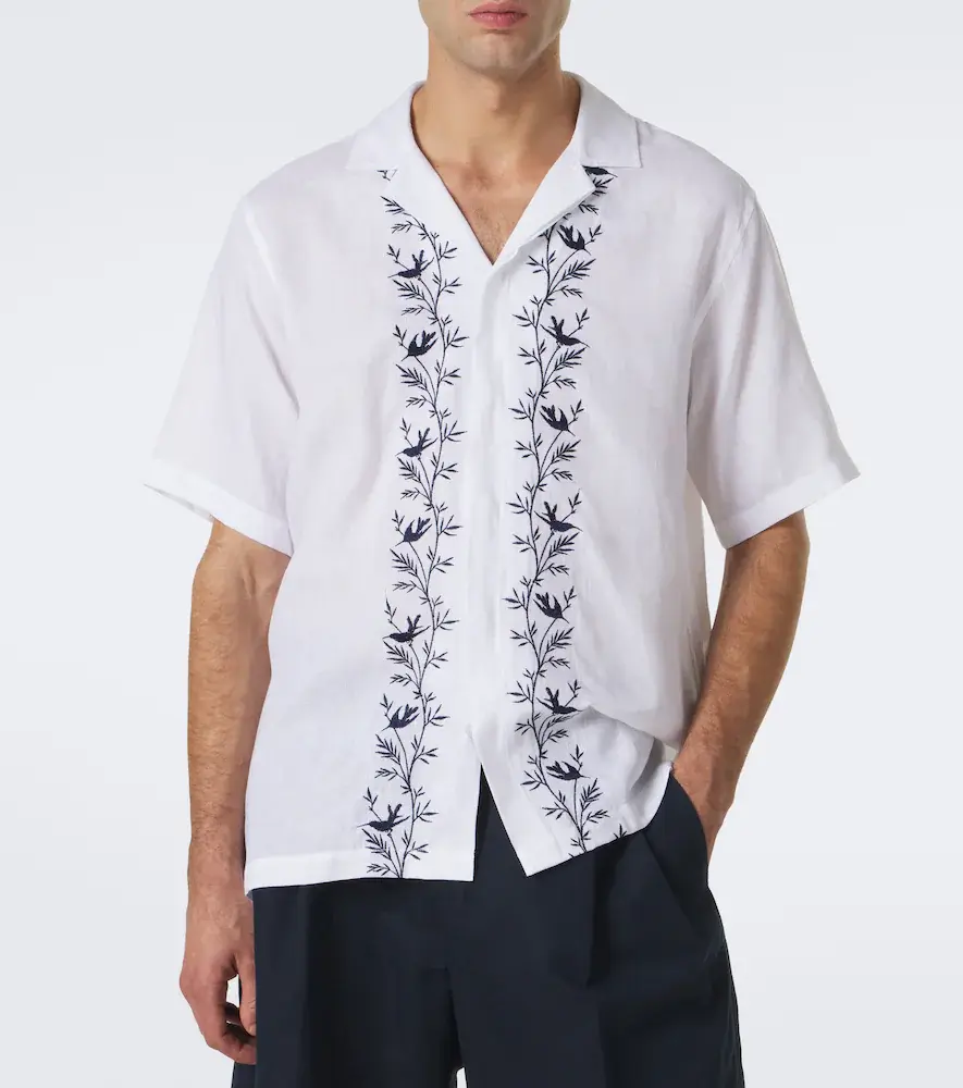 Orlebar Brown Maitan embroidered linen shirt | Thumbnail 6
