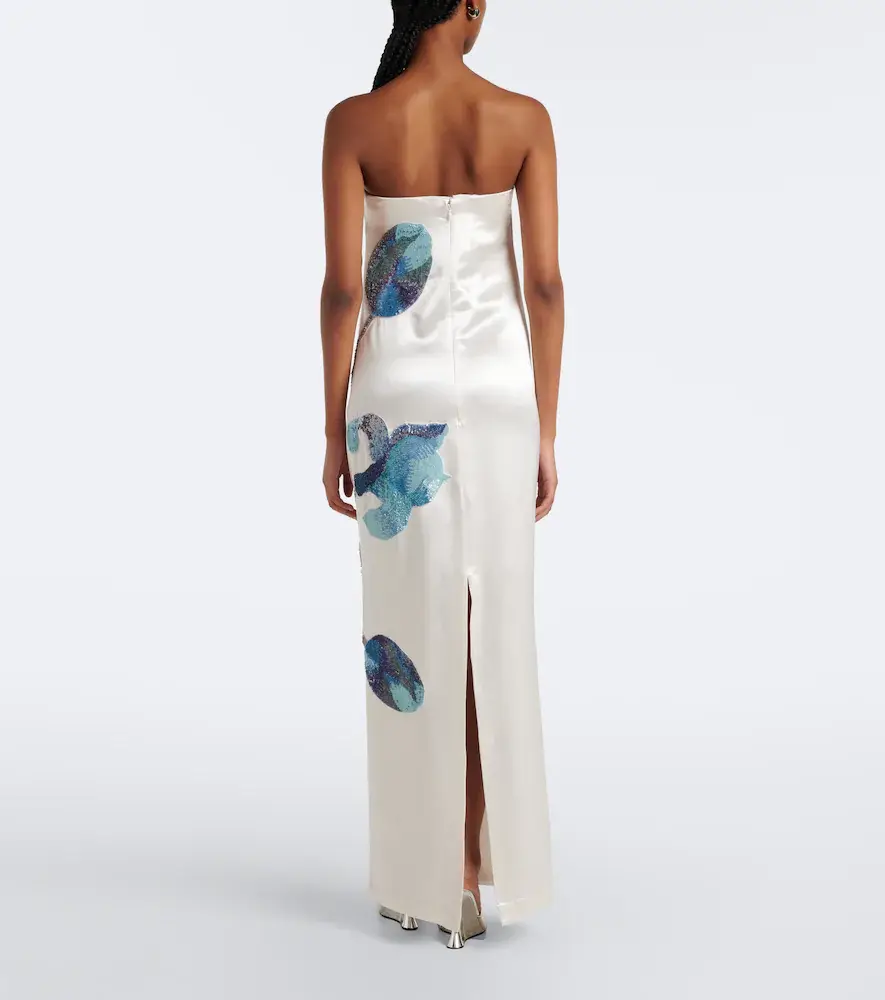 LA FUORI Là Fuori Floral sequined sik satin gown | Thumbnail 2