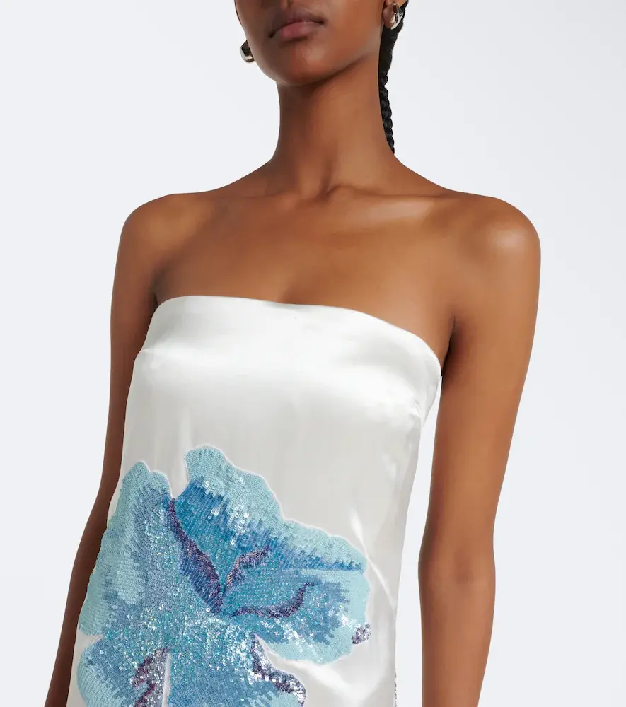 LA FUORI Là Fuori Floral sequined sik satin gown | Thumbnail 3
